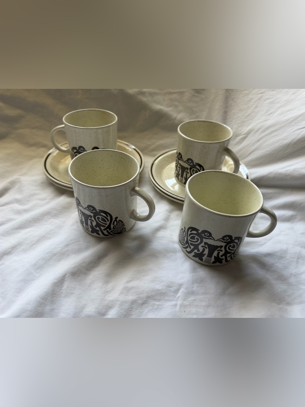 VTG 70’s set of 4 Brendan Ironstone Irish pottery teacup an saucer